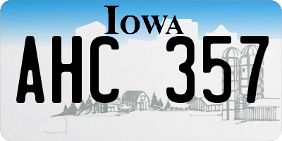 IA license plate AHC357