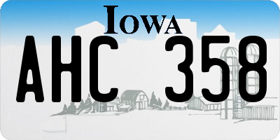 IA license plate AHC358
