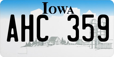 IA license plate AHC359