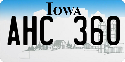IA license plate AHC360