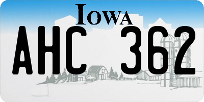 IA license plate AHC362