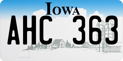 IA license plate AHC363