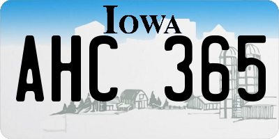 IA license plate AHC365