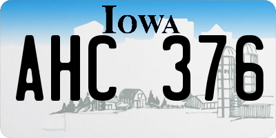 IA license plate AHC376