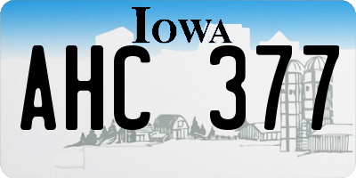 IA license plate AHC377