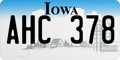 IA license plate AHC378
