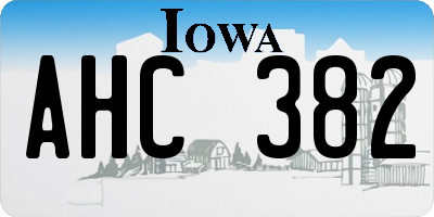 IA license plate AHC382