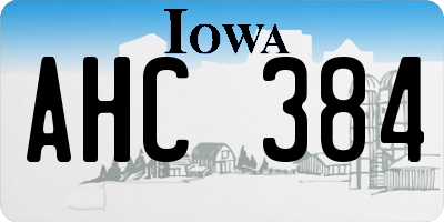 IA license plate AHC384