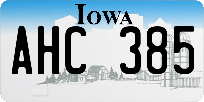 IA license plate AHC385