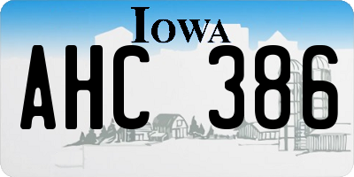 IA license plate AHC386