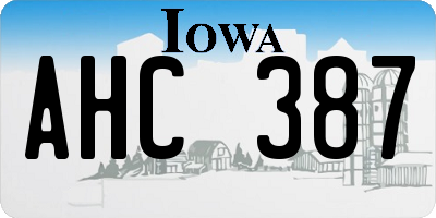 IA license plate AHC387