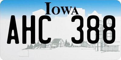 IA license plate AHC388