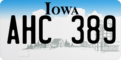 IA license plate AHC389