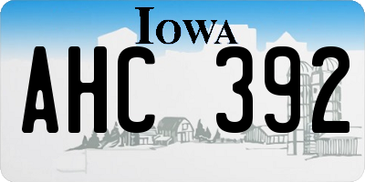 IA license plate AHC392