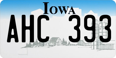 IA license plate AHC393