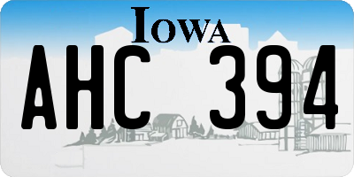 IA license plate AHC394