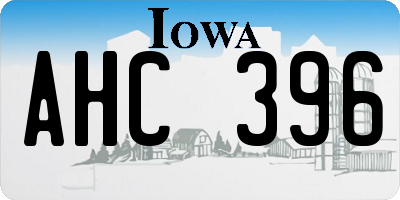 IA license plate AHC396