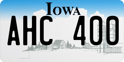 IA license plate AHC400