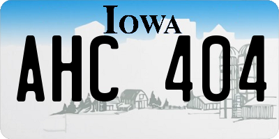 IA license plate AHC404