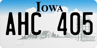 IA license plate AHC405