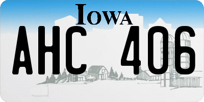 IA license plate AHC406