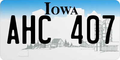 IA license plate AHC407