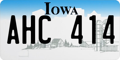 IA license plate AHC414