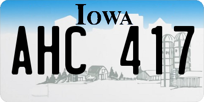 IA license plate AHC417