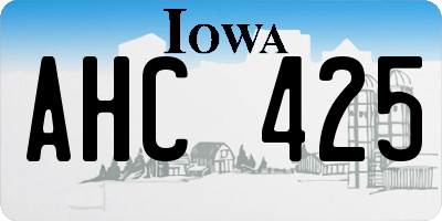 IA license plate AHC425