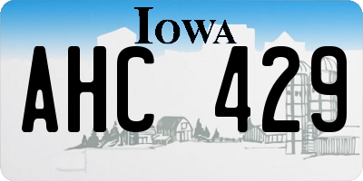 IA license plate AHC429