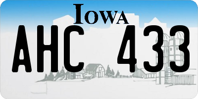 IA license plate AHC433