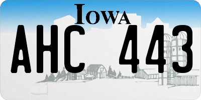 IA license plate AHC443