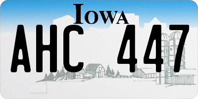 IA license plate AHC447