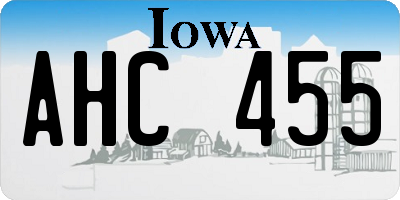 IA license plate AHC455