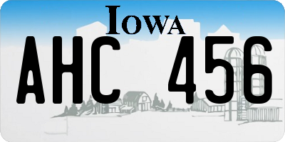 IA license plate AHC456