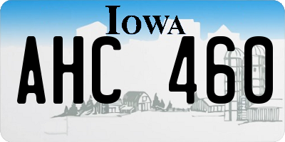 IA license plate AHC460