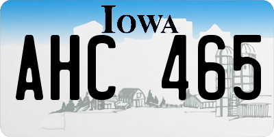 IA license plate AHC465