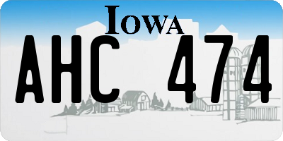 IA license plate AHC474