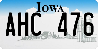 IA license plate AHC476