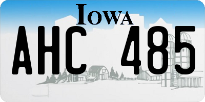 IA license plate AHC485