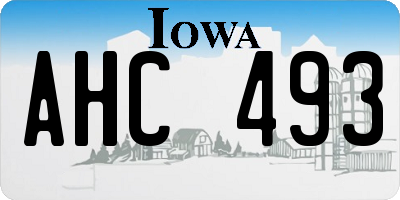 IA license plate AHC493