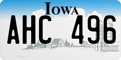 IA license plate AHC496