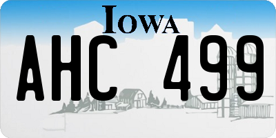 IA license plate AHC499