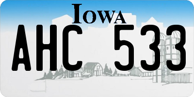 IA license plate AHC533