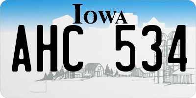 IA license plate AHC534