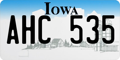 IA license plate AHC535