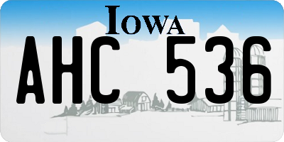 IA license plate AHC536