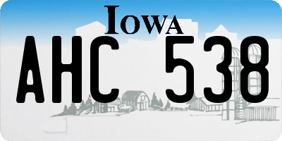 IA license plate AHC538