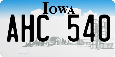 IA license plate AHC540
