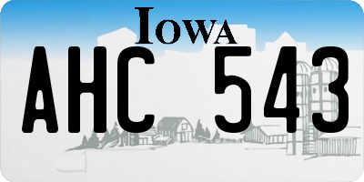 IA license plate AHC543